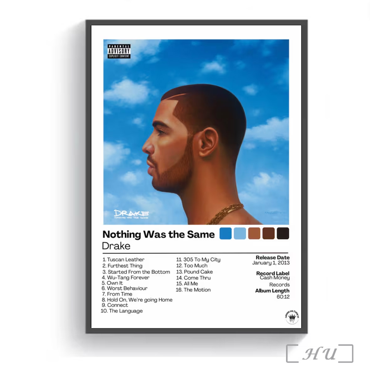 Drake Nothing Was The Same Album Cover Poster Wall Art Printable Digital Poster