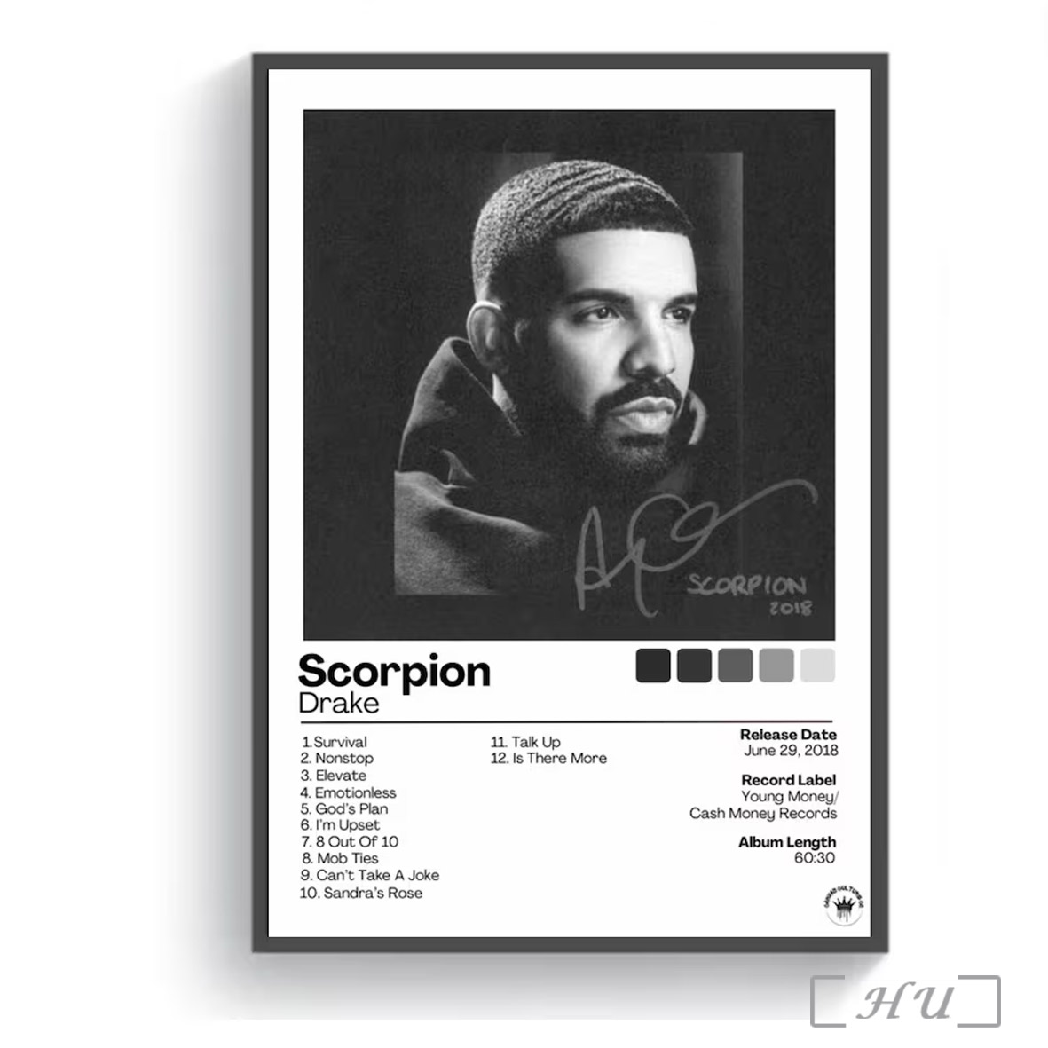 Drake Scorpion Album Cover Poster Wall Art Printable Digital Poster