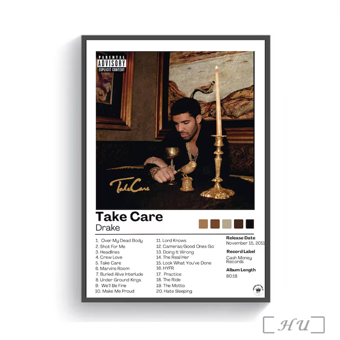 Drake Take Care Album Cover Poster Wall Art Printable Digital Poster