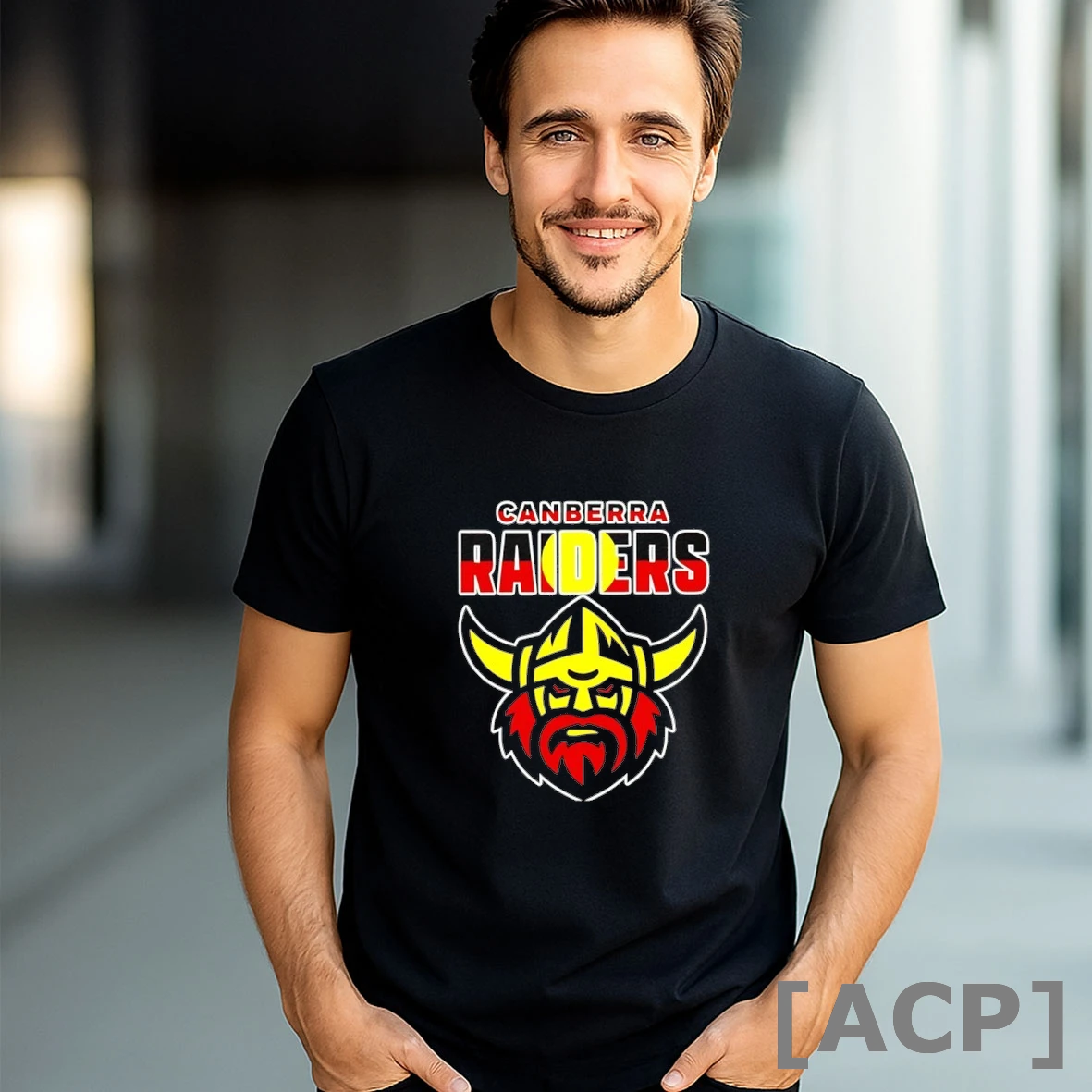 Official Canberra Raiders Logo X Flag T Shirt Sweater