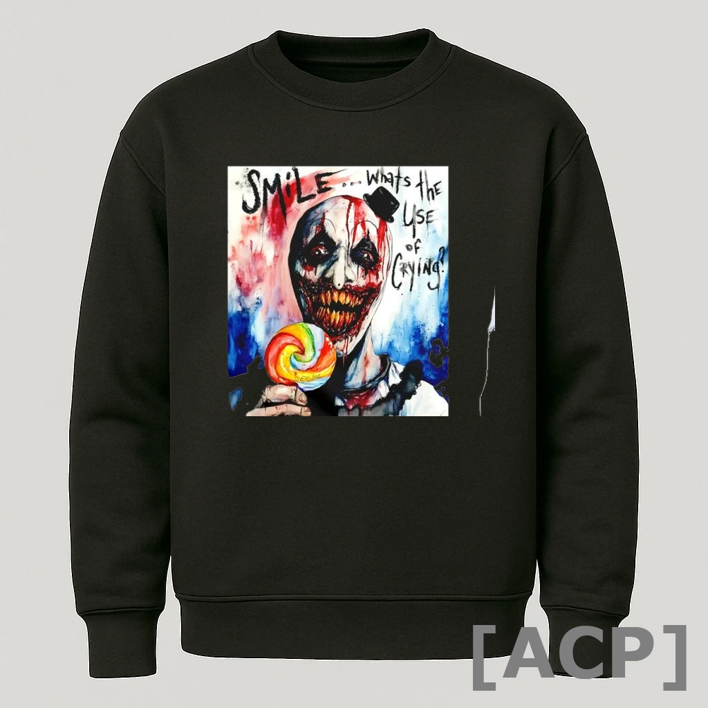 Official Clown Ghost Halloween Smile Whats The Use Of Crying T Shirt Sweater