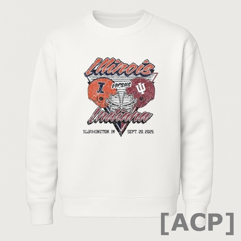 Official Gameday 2025 Indiana Vs Illinois Helmet T Shirt Sweater
