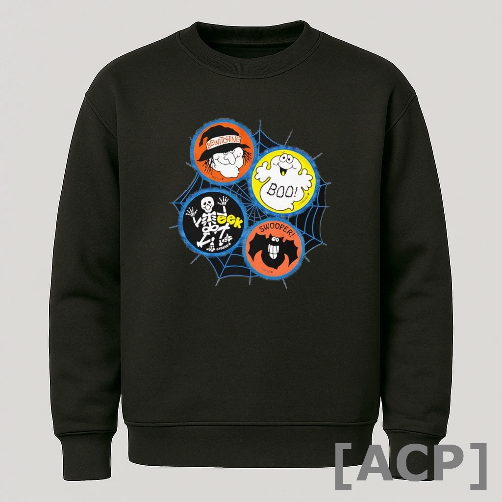 Official Halloween Stickers Scratch N Sniff T Shirt Sweater
