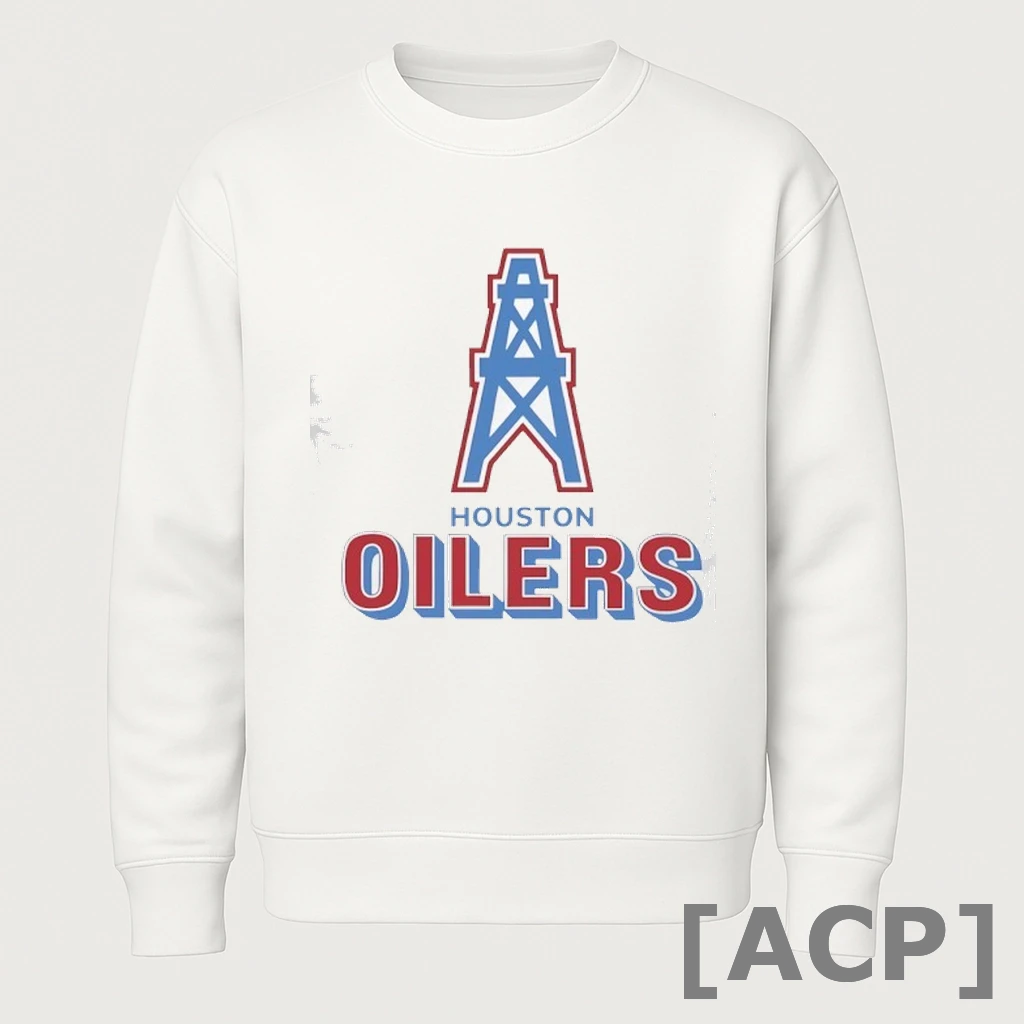 Official Houston Oilers Football Logo T Shirt Sweater