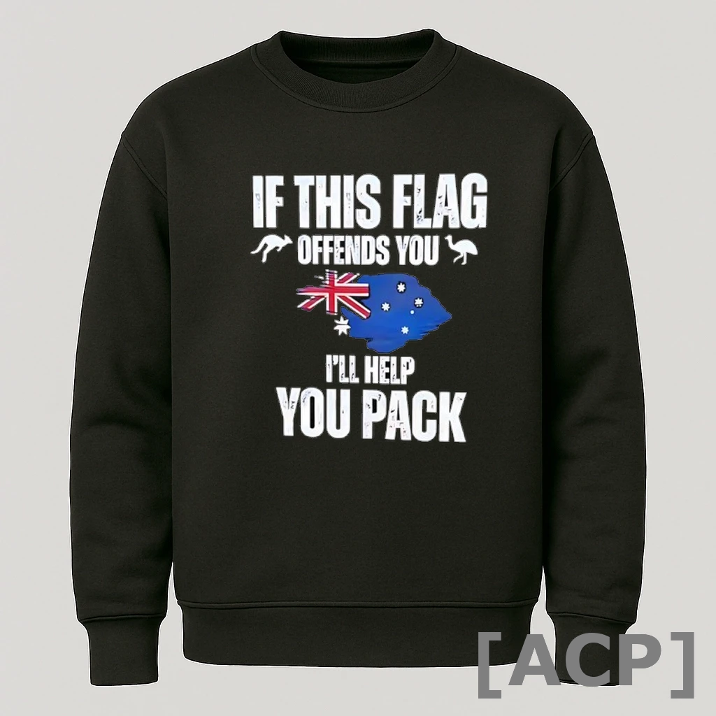 Official If This Flag Offends You Ill Help You Pack Australia T Shirt Sweater