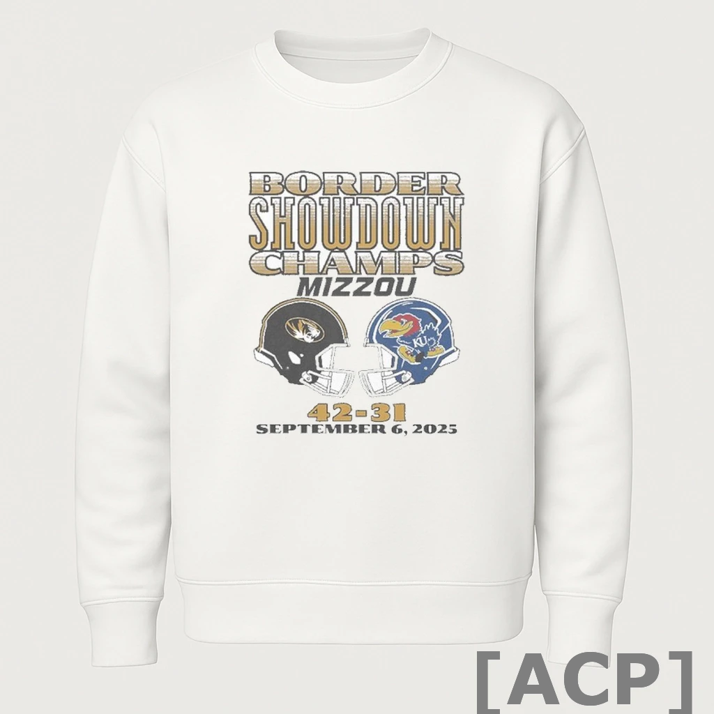 Official Missouri Football Border Showdown Champions 42 31 Ku T Shirt Sweater