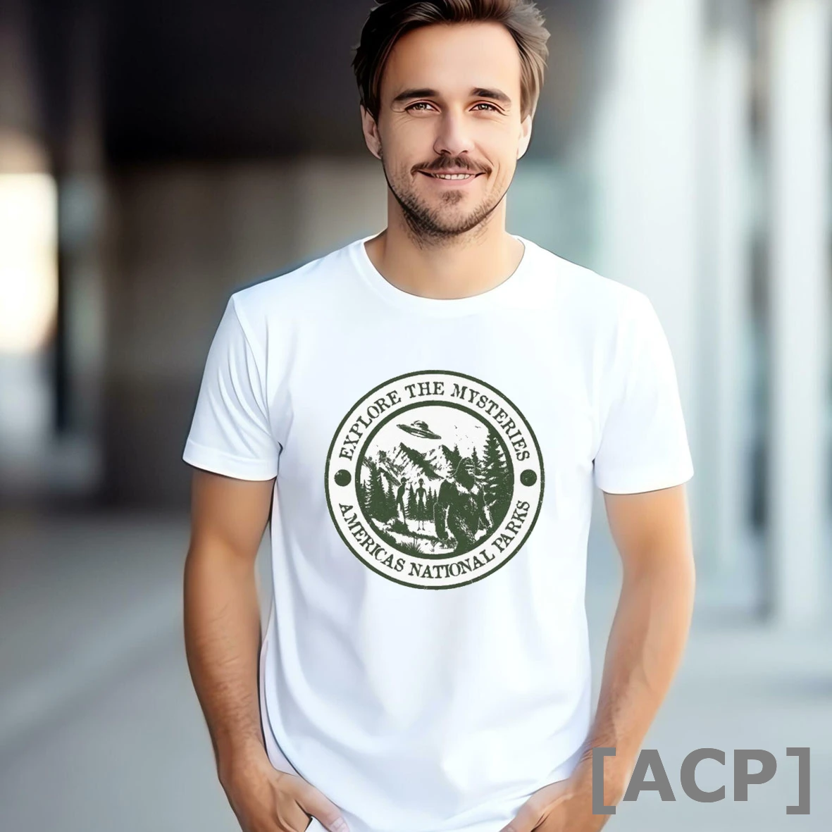 Official Psychopoly Explore The Mysteries Americas National Parks Bigfoot Ufo T Shirt Sweater