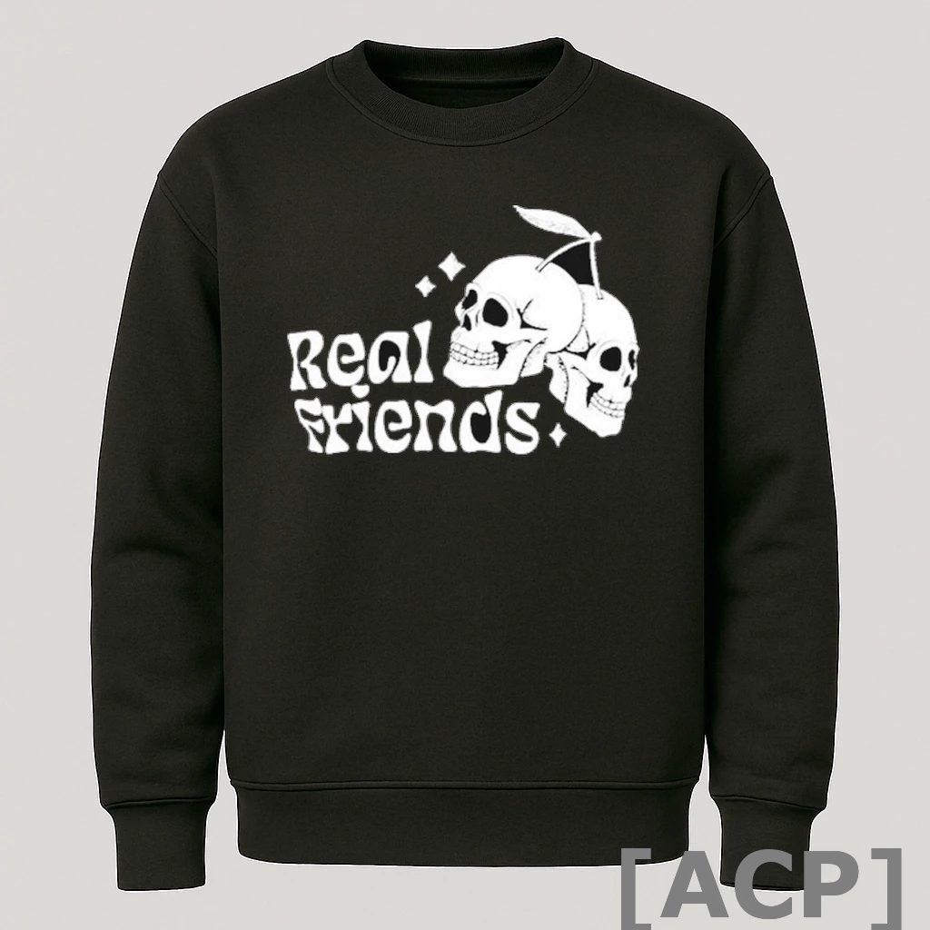 Official Real Friends Cherry Skull T Shirt Sweater