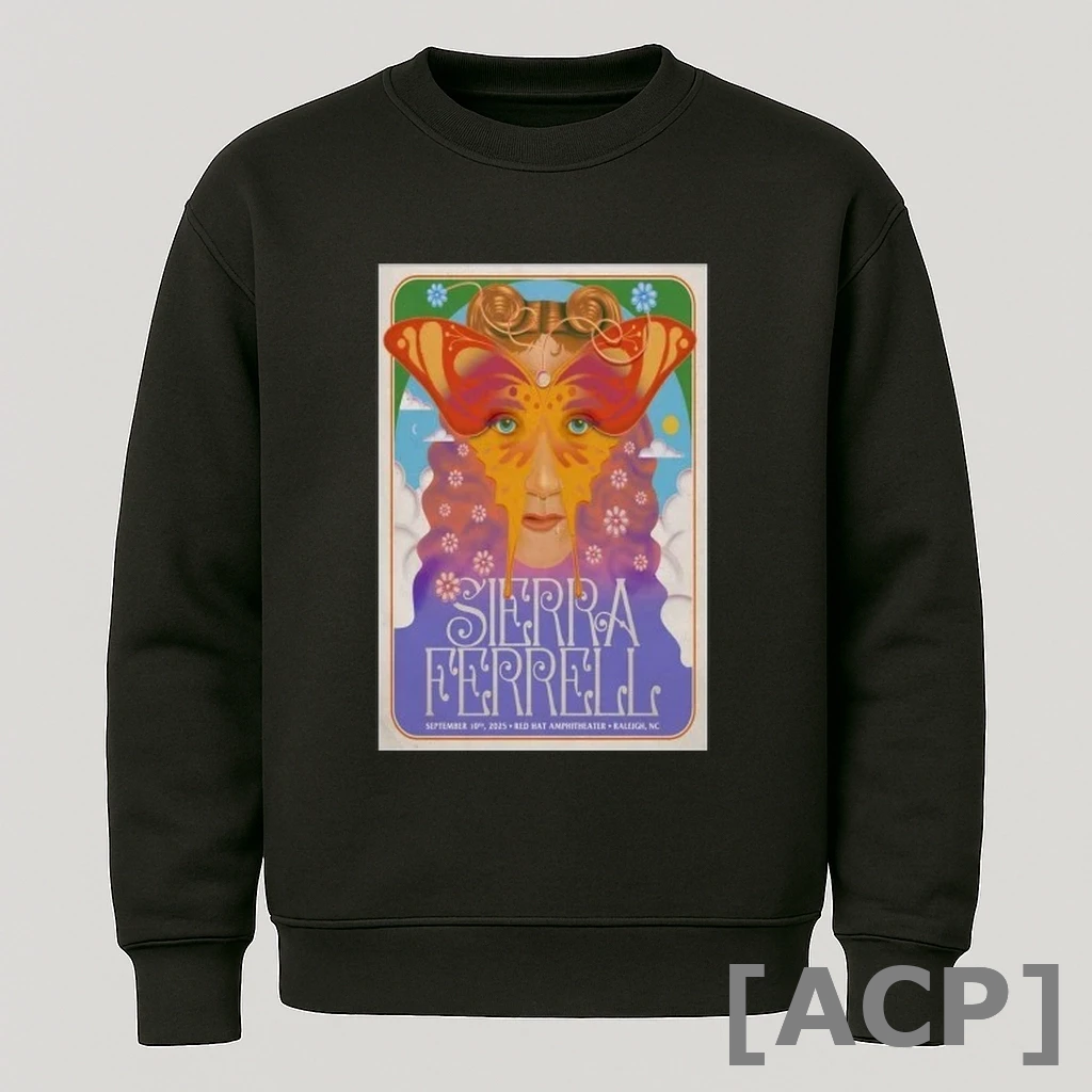 Official Sierra Ferrell 9 10 2025 Red Hat Amphitheater In Raleigh Nc T Shirt Sweater