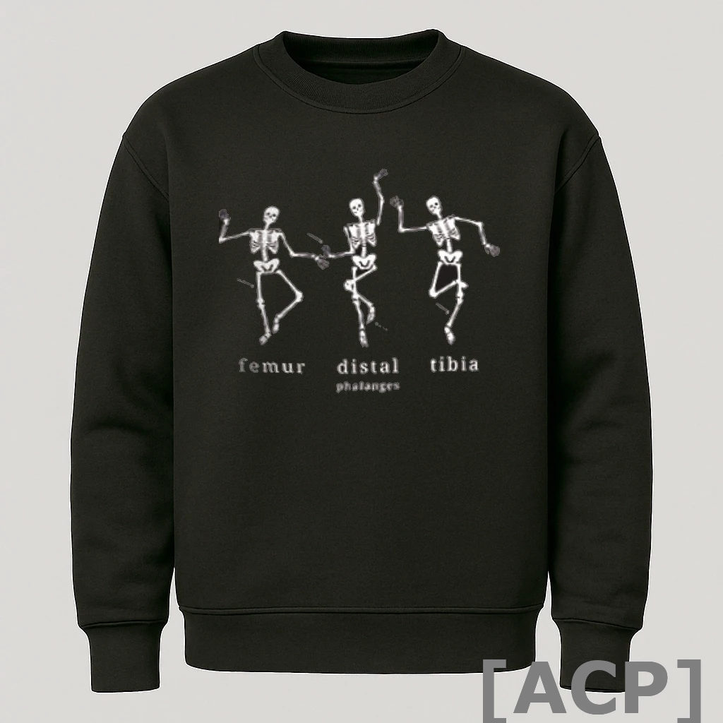 Official Skeleton Dancing Tango Femur Distal Tibia Halloween Long Sleeve T Shirt Sweater