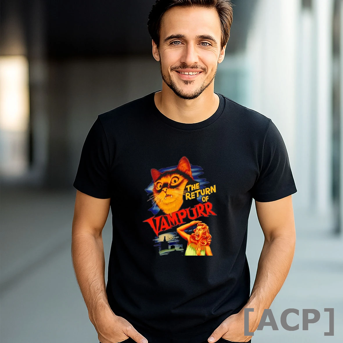 Official The Return Of Vampurr The Halloween Cat Graphic T Shirt Sweater