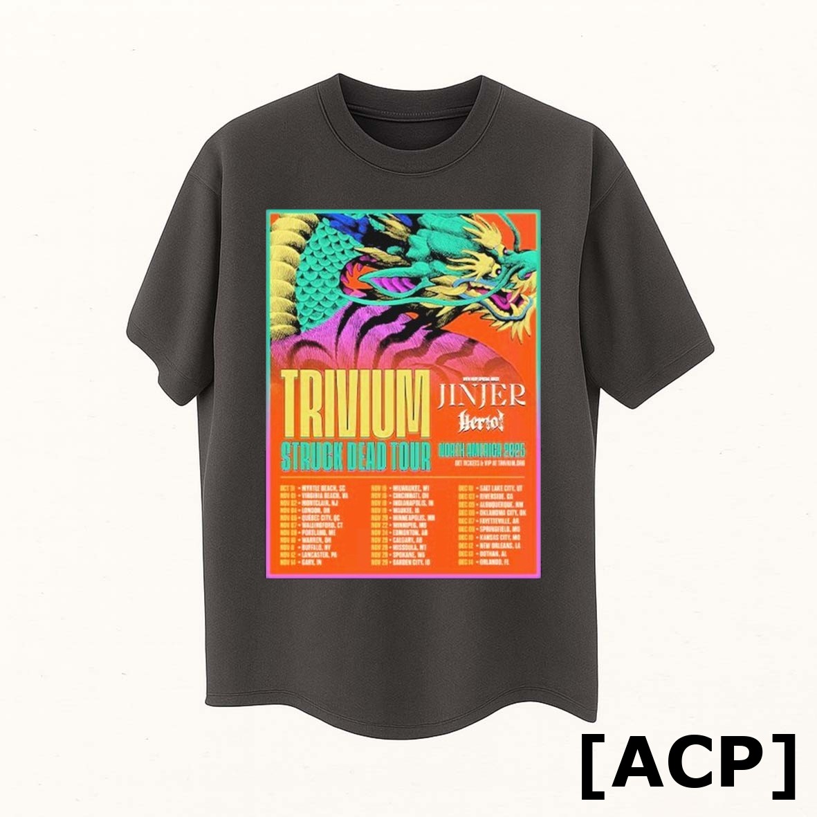 Official Trivium Struck Dead Tour North American 2025 Dates T Shirt Sweater