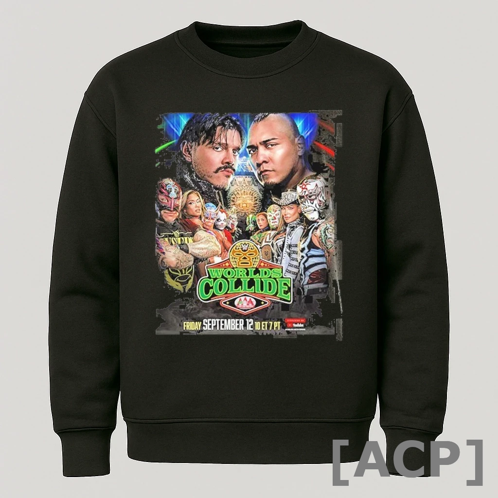Official Wwe Worlds Collide Wrestling On September 12 2025 With Aaa Lucha Libre Stars T Shirt Sweater