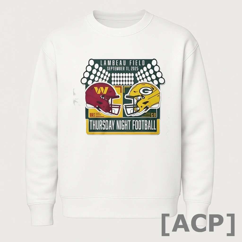 Official Washington Commanders Vs Green Bay Packers Lambeau Field Thursday Night Football 2025 T Shirt Sweater