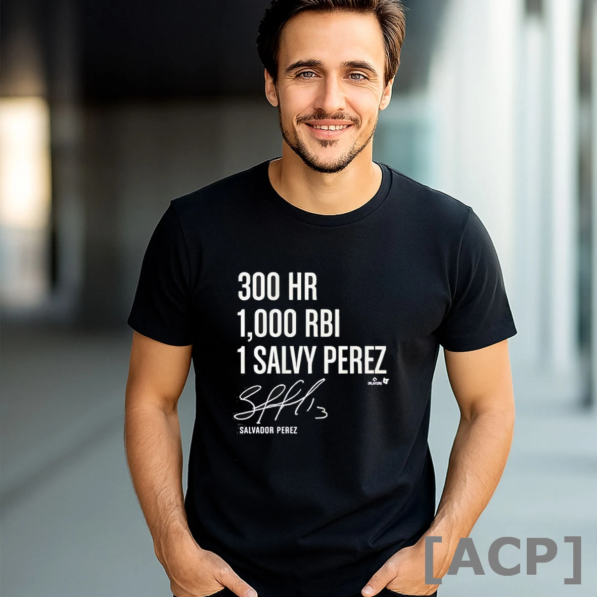 Official Salvador Perez 300 Homers 1000 Rbi Signature T Shirt Sweater