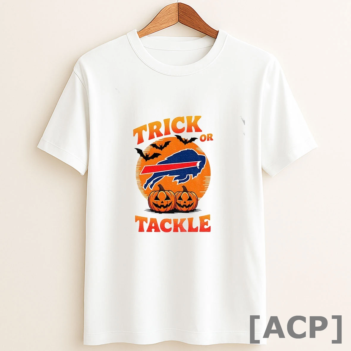 Original Buffalo Bills Football Trick Or Tackle Pumpkin Game Day Halloween T Shirt Sweater