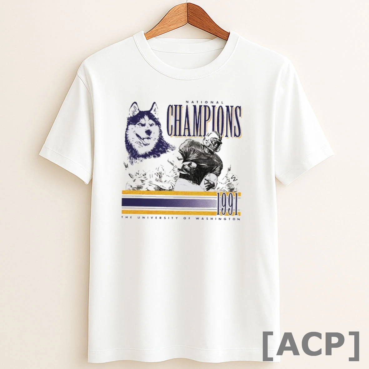 Original Washington Huskies Football 1991 National Champs Vintage T Shirt Sweater