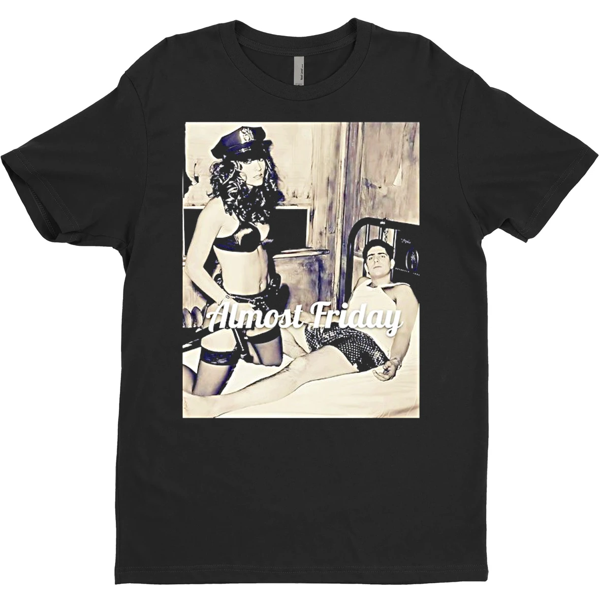 Kelly Brook Dressed In A Police Themed Outfit Almost Friday T Shirt Sweater