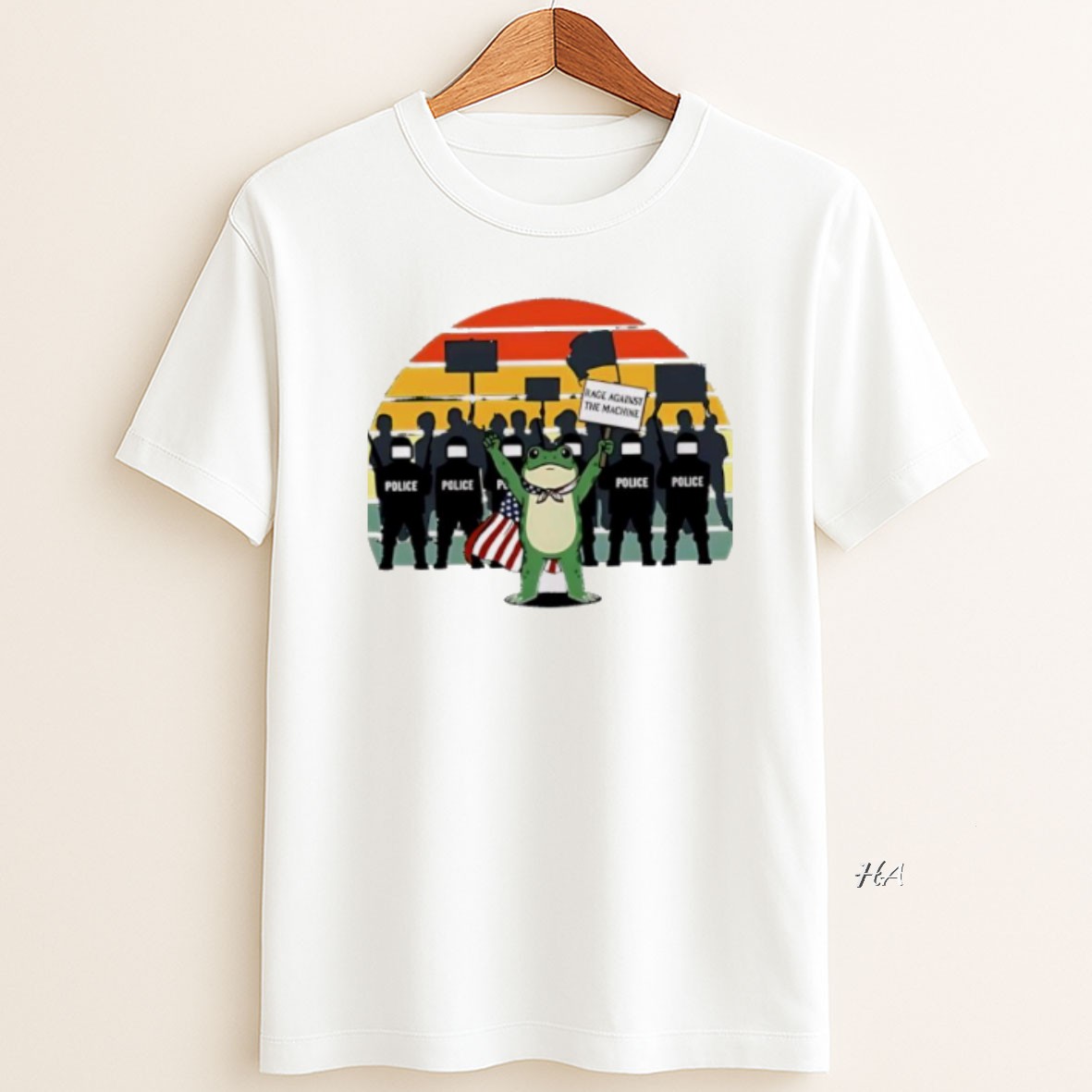 Official American Flag Protest Rage Against The Machine Frog T Shirt