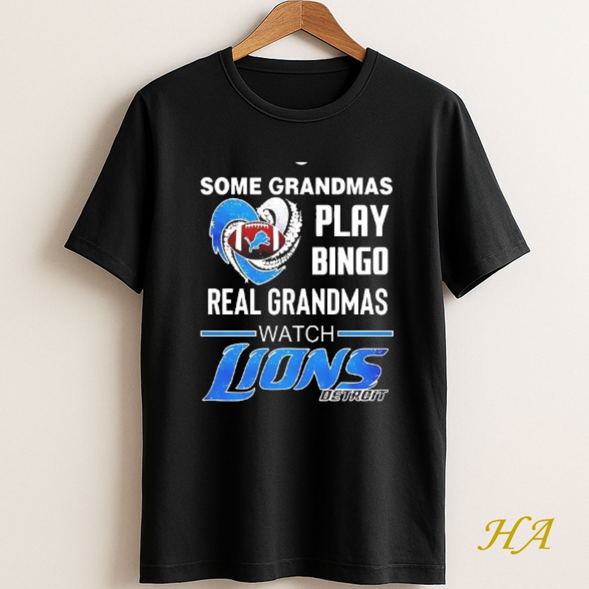 Official Awesome Some Grandmas Play Bingo Real Grandmas Watch Detroit Lions Football T Shirt