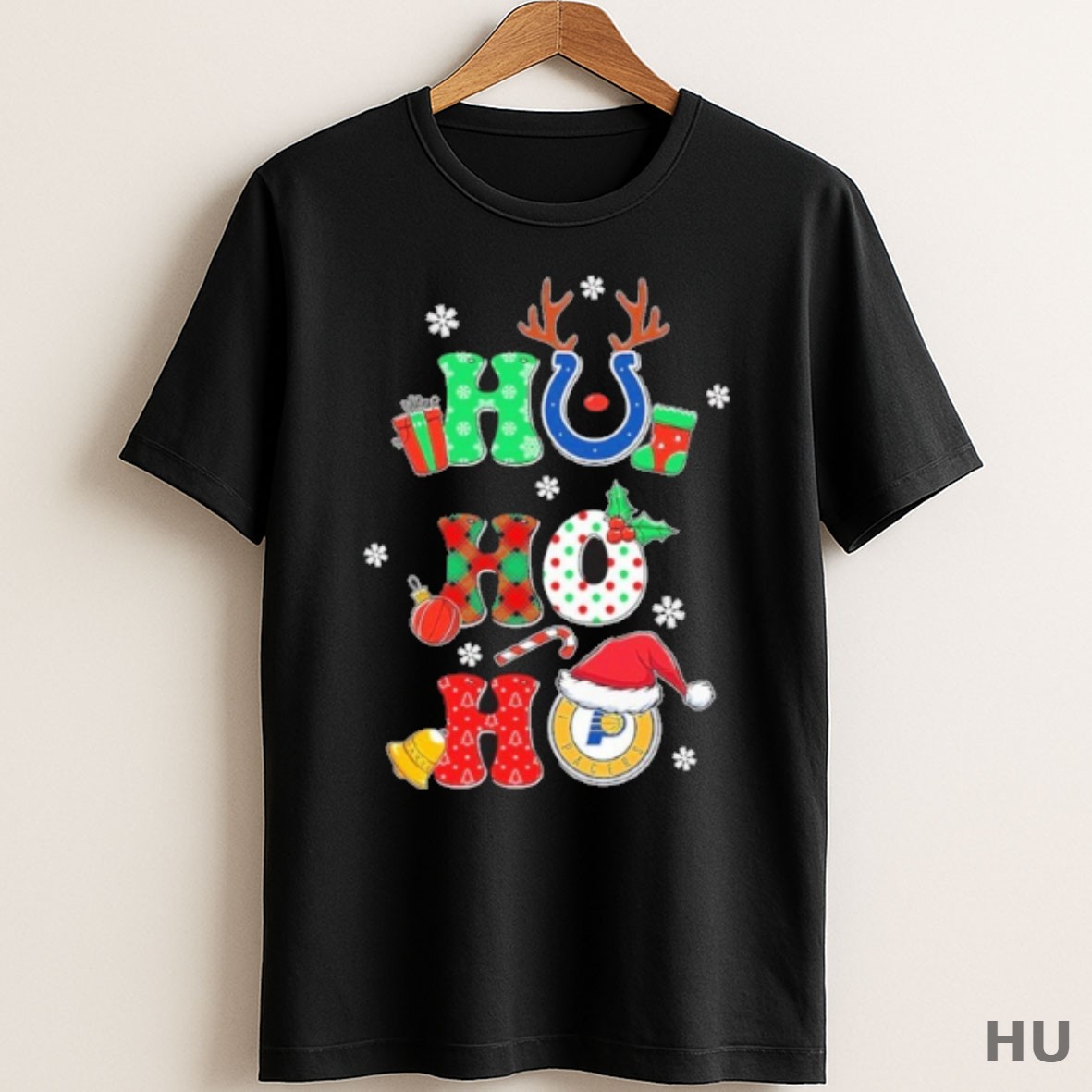 Official Ho Ho Ho Christmas Indiana Sports Teams Logo Shirt Sweater Tee