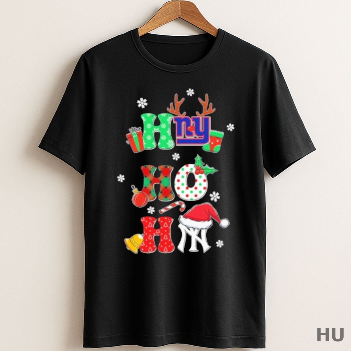 Official Ho Ho Ho Christmas New York Sports Teams Logo Shirt Sweater Tee