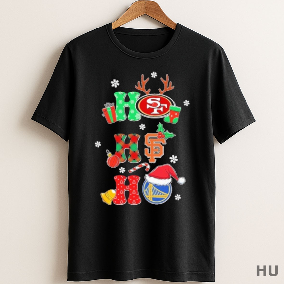 Official Ho Ho Ho Christmas San Francisco Sports Teams Logo Shirt Sweater Tee