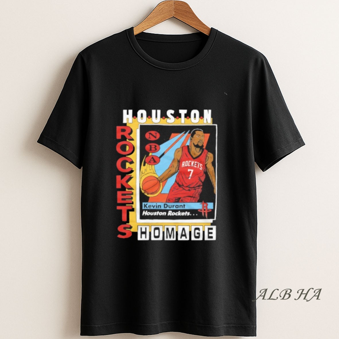 Official Kevin Durant Houston Rockets Nba Trading Card T Shirt