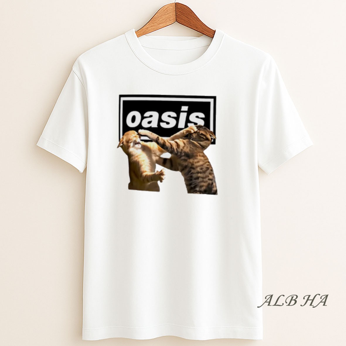 Official Oasis Feline Brawl Cats Meme T Shirt