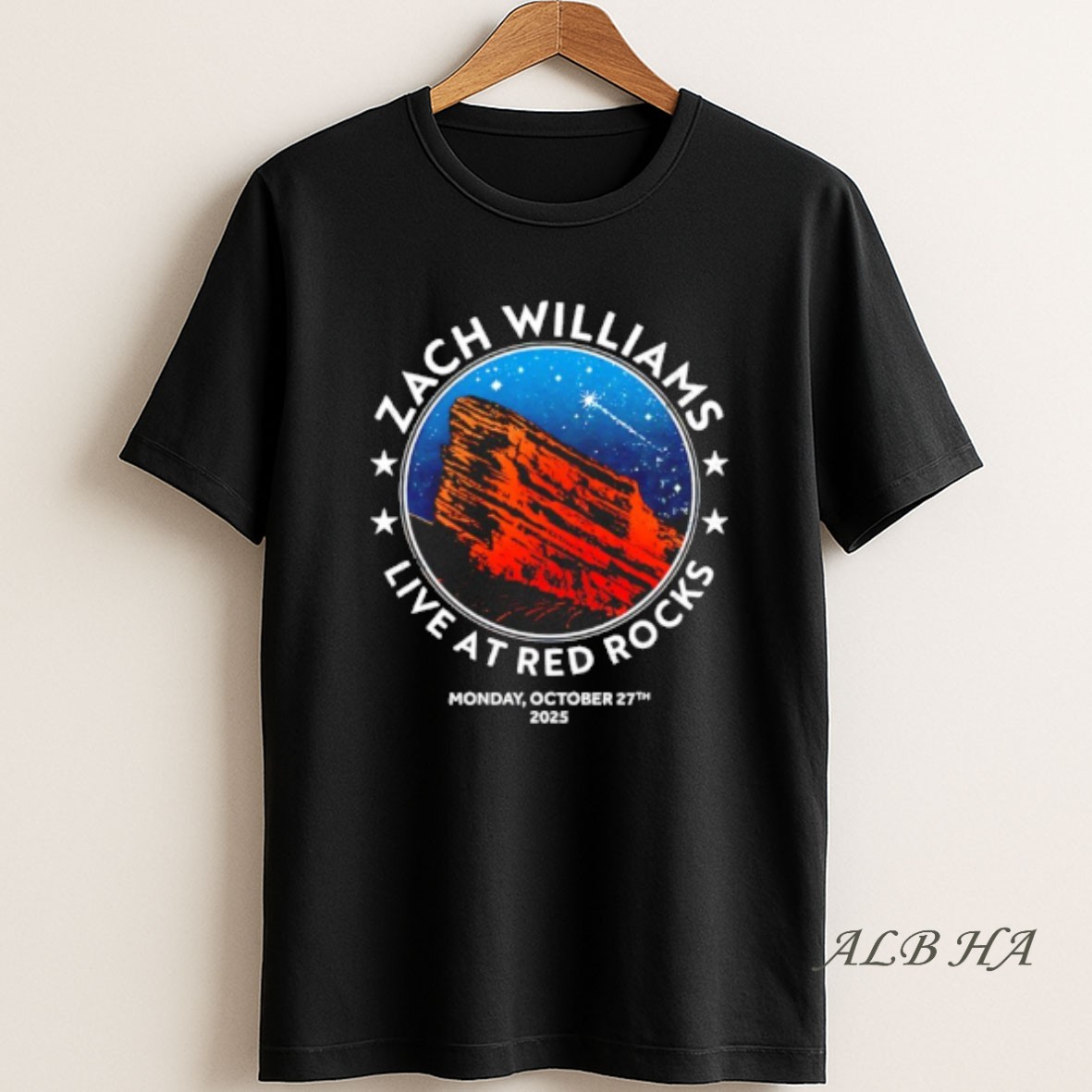 Official Zach Williams Concert Red Rocks Amphitheatre Show Oct 27 2025 T Shirt