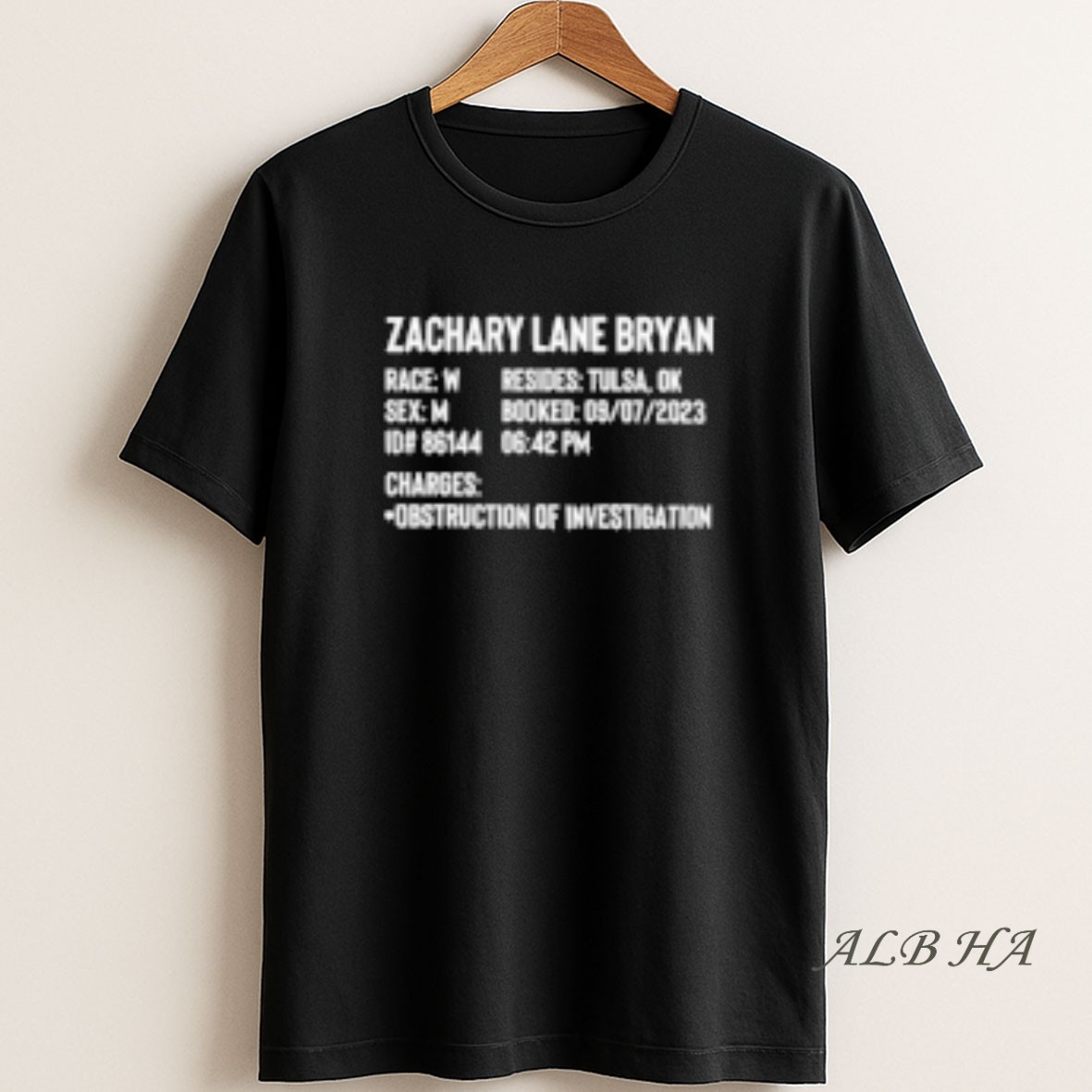 Official Zachary Lane Bryan Charges Obstruction Of Investigation T Shirt