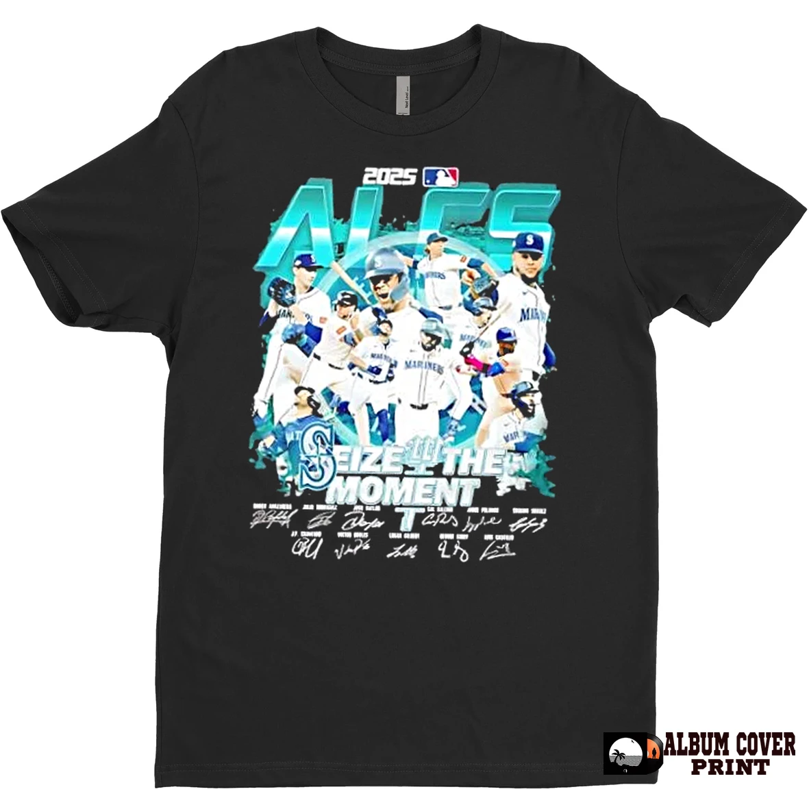 Original 2025 Alcs Size The Moment Seattle Mariners All Names Signatures T Shirt Sweater