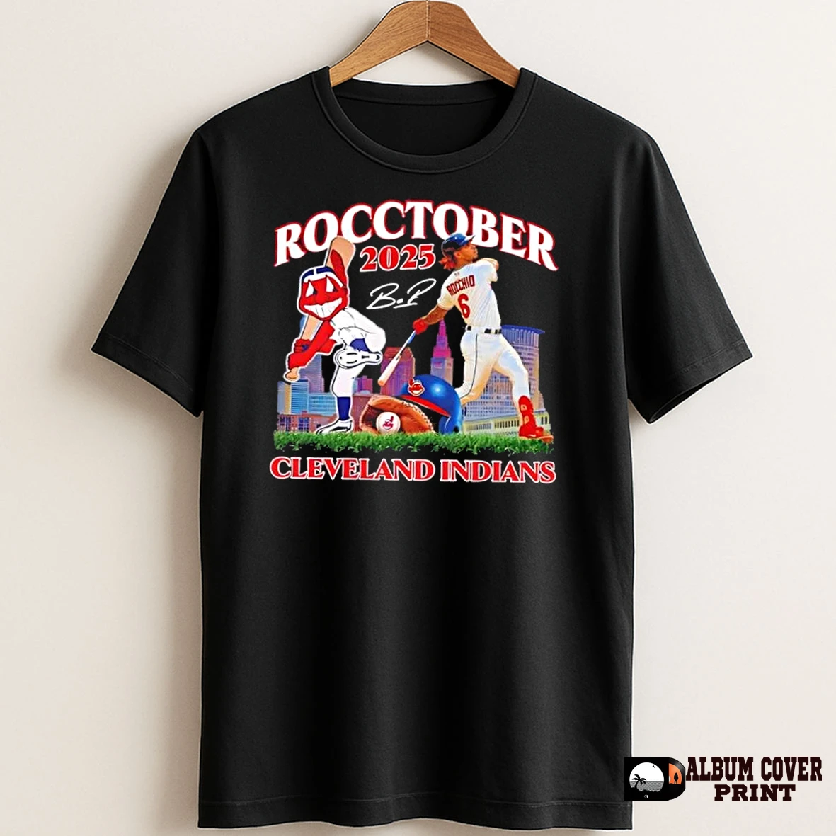Original 2025 Rocctober Brayan Rocchio And Cleveland Indians Mascot Signature T Shirt Sweater