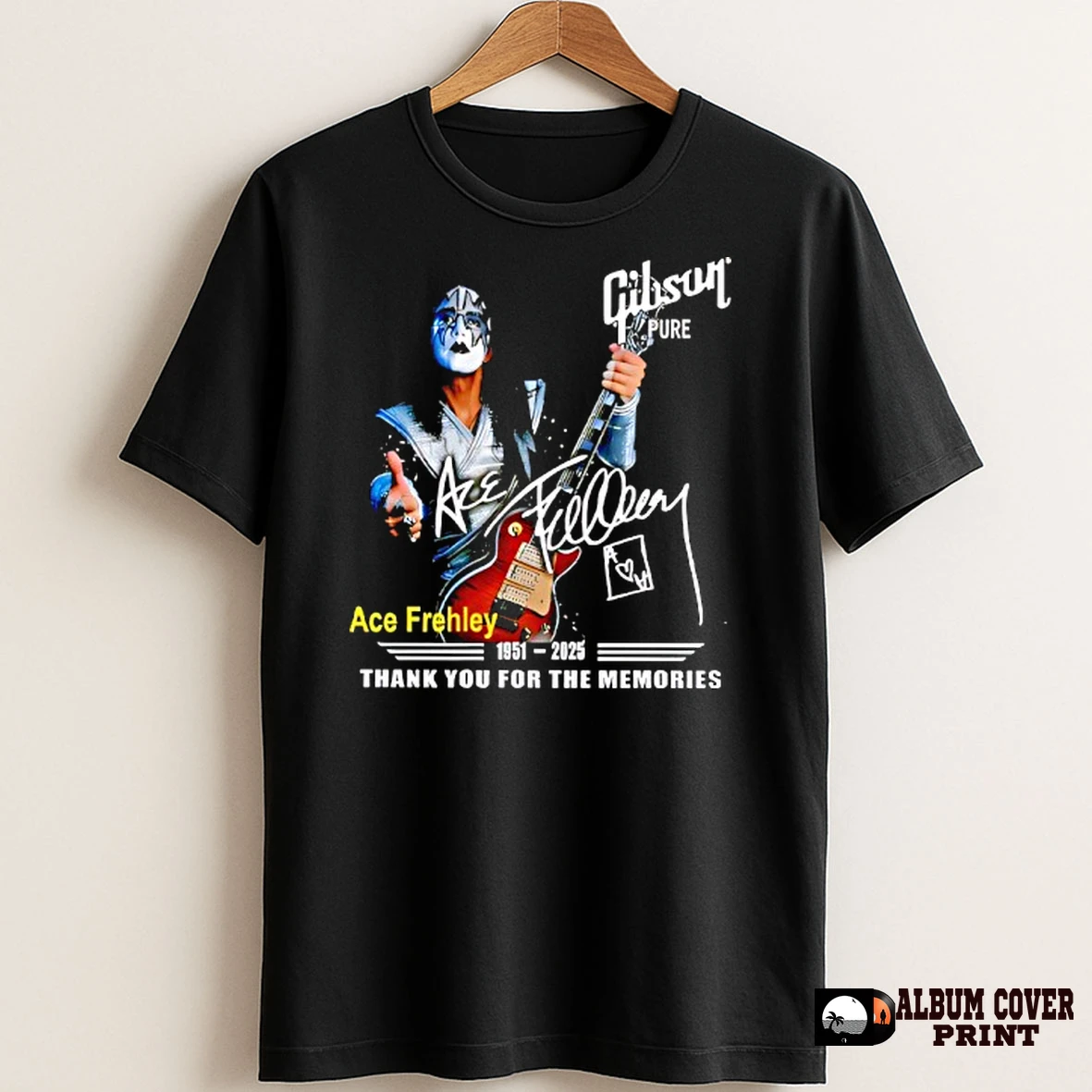 Original Ace Frehley 1951 2025 Thank You For The Memories Signature T Shirt Sweater