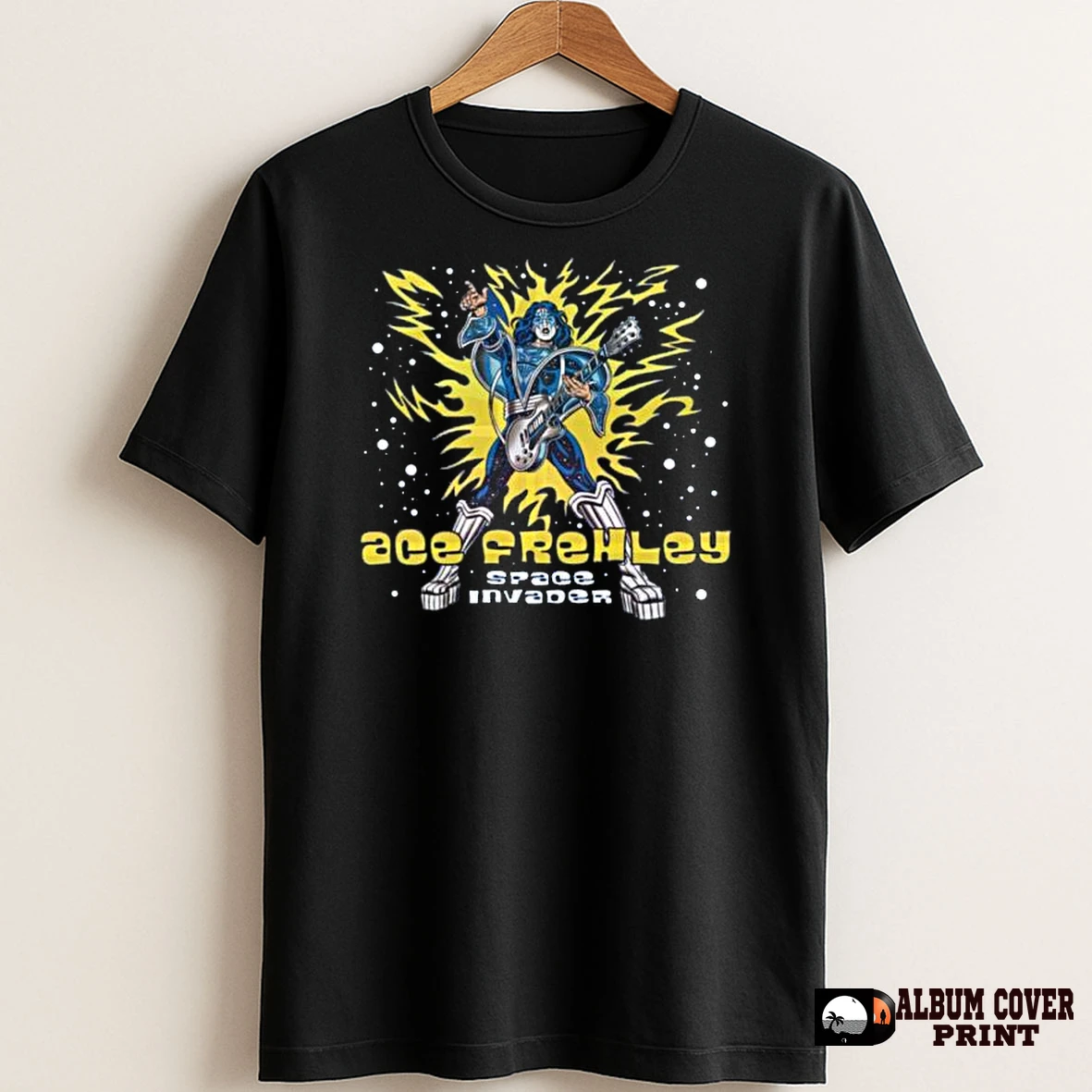 Original Ace Frehley Space Invader Comic Book Art T Shirt Sweater