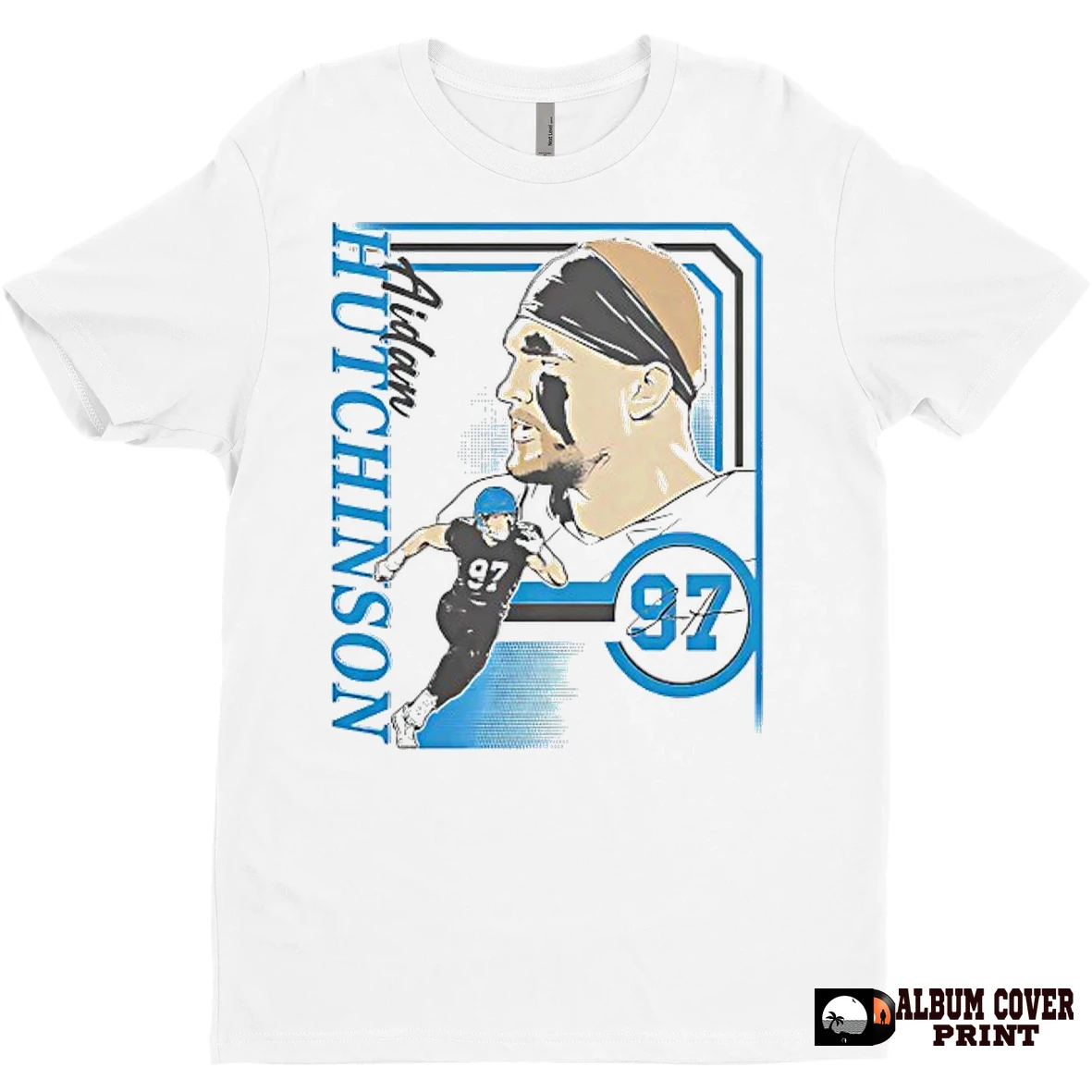 Original Aidan Hutchinson Detroit Lions Football Signature T Shirt Sweater