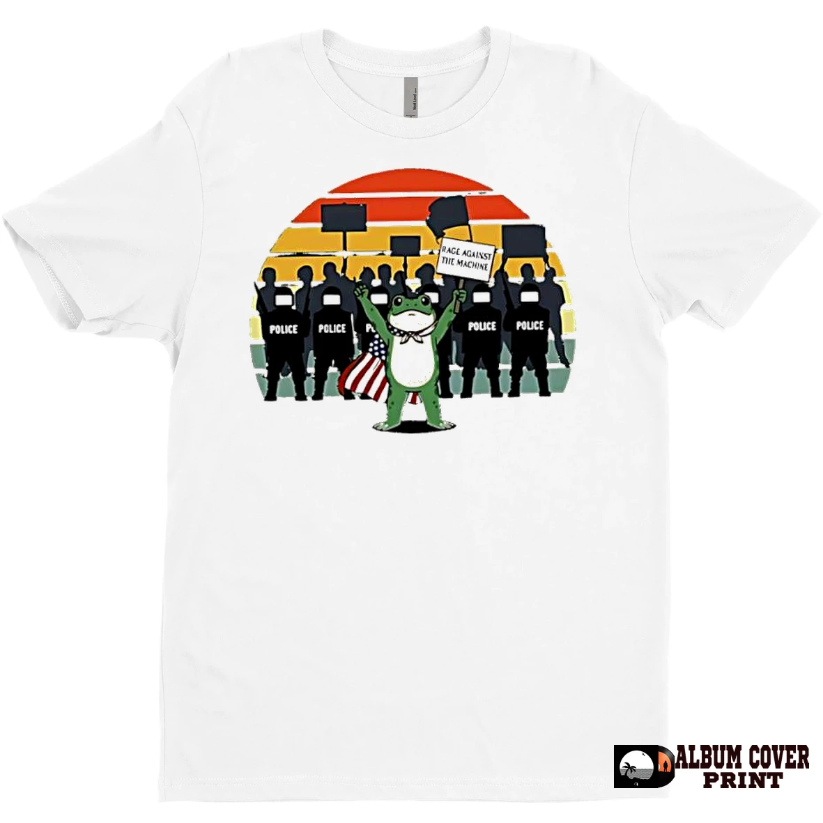 Original American Flag Protest Rage Against The Machine Frog T Shirt Sweater