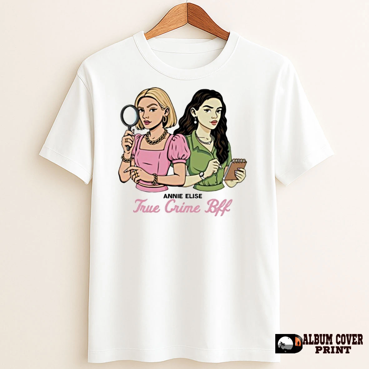 Original Annie Elise True Crime Bff Graphic T Shirt Sweater