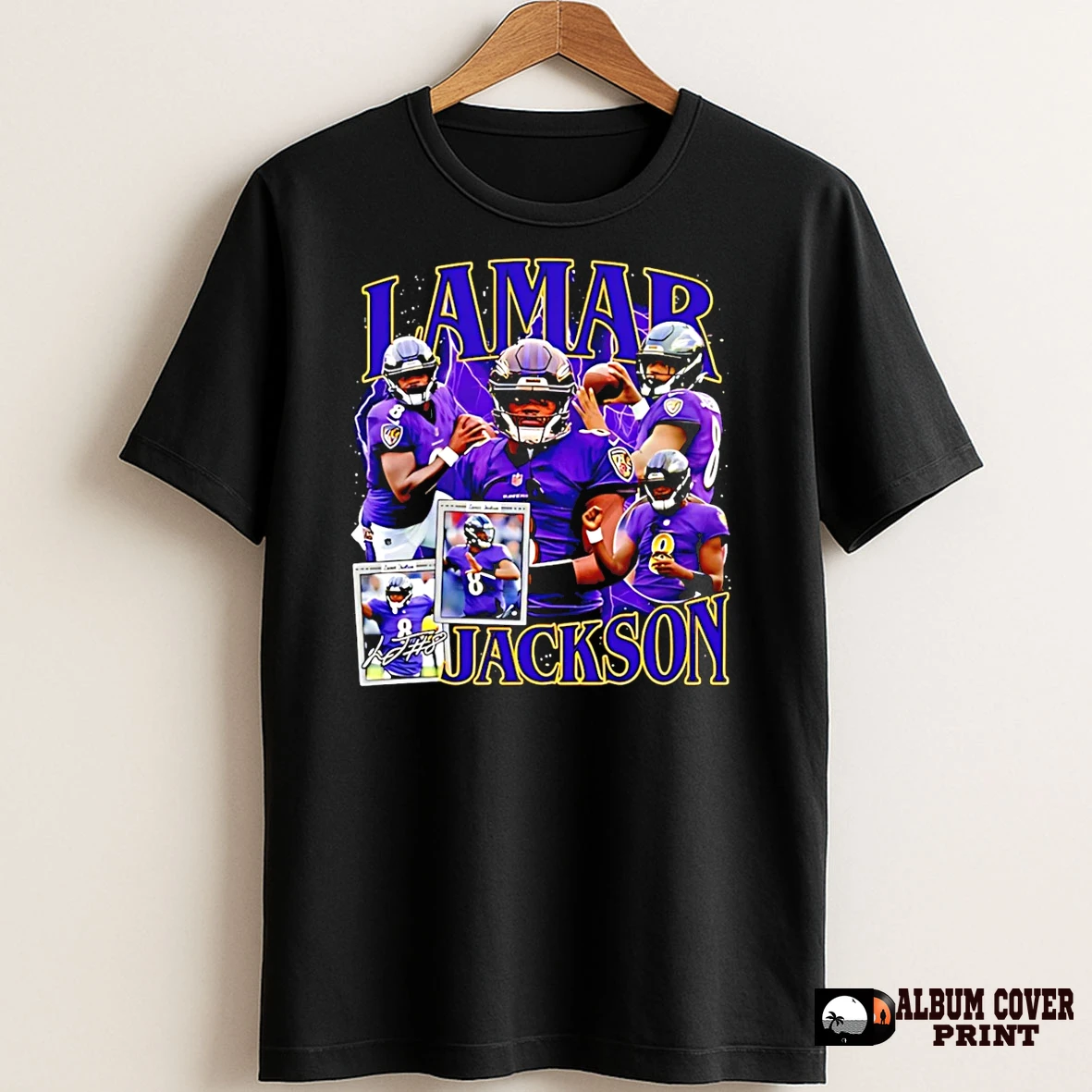 Original Baltimore Ravens Lamar Jackson Picture Collage Signature T Shirt Sweater