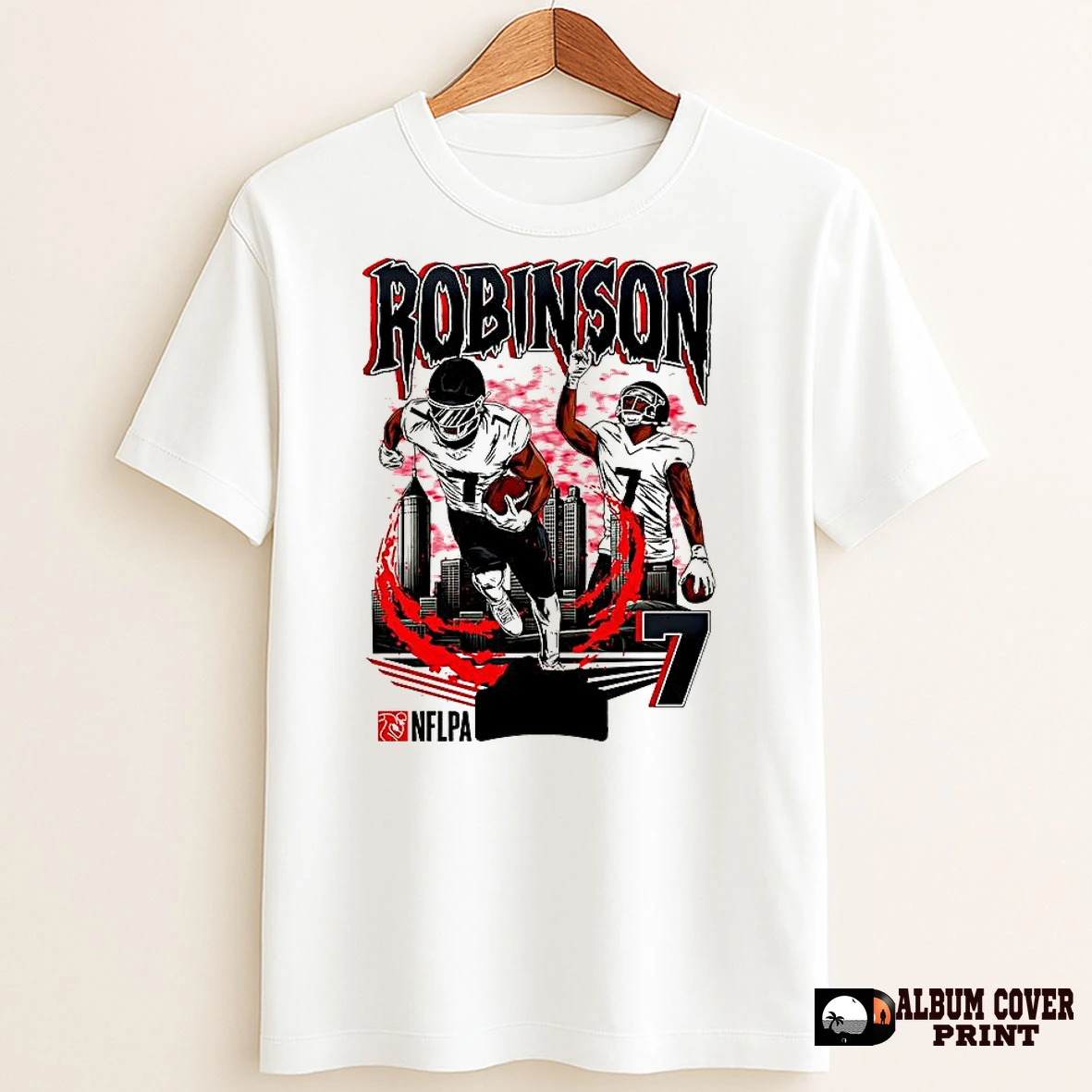 Original Bijan Robinson Atlanta Falcons Football Number 7 Skyline T Shirt Sweater