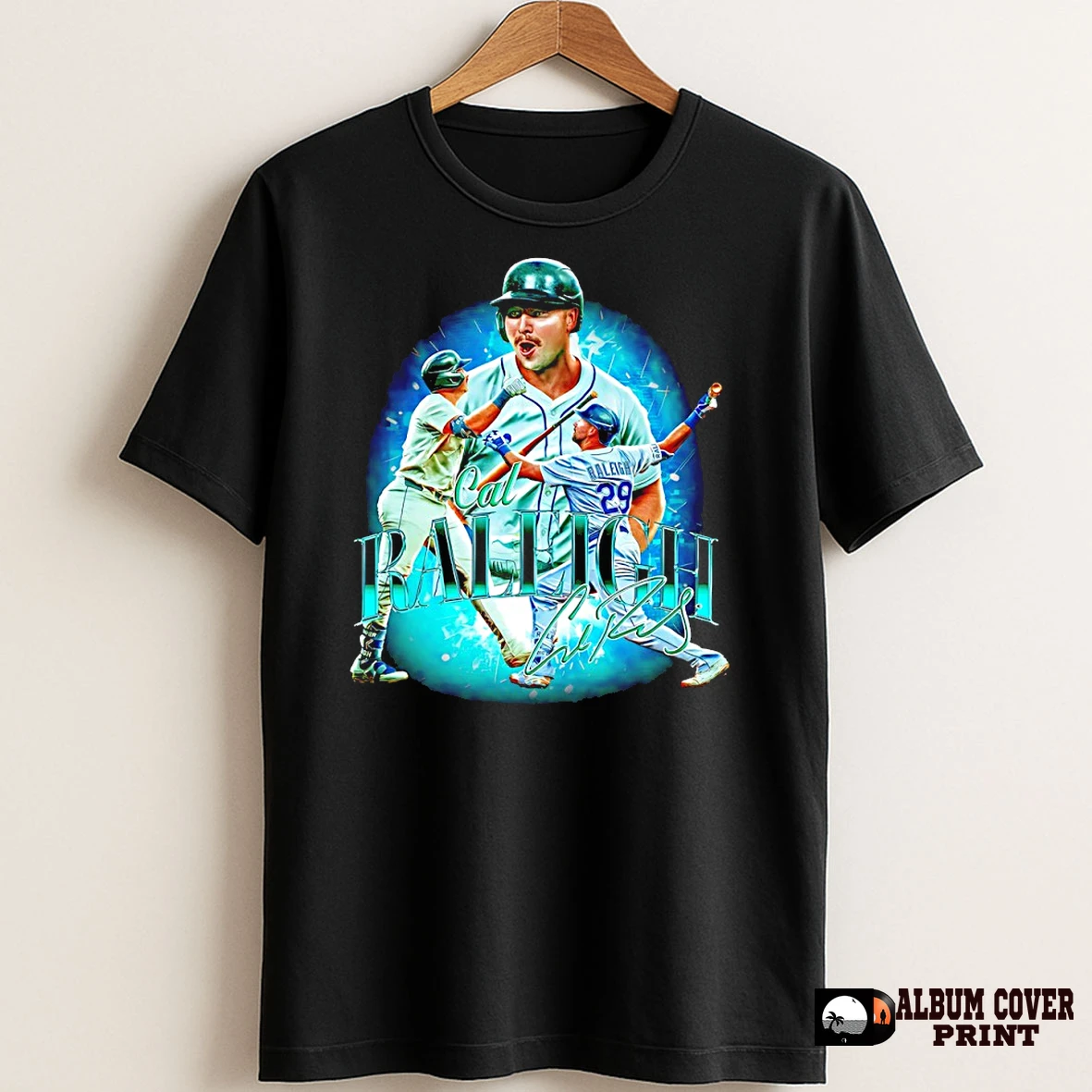 Original Cal Raleigh Seattle Mariners Baseball Signature Graphic T Shirt Sweater