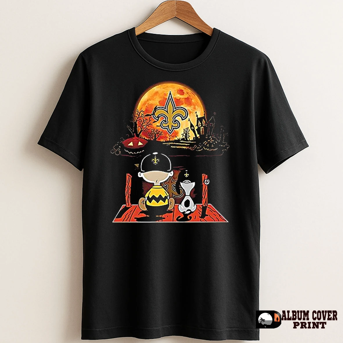 Original Charlie Brown And Snoopy Watching New Orleans Saints Halloween T Shirt Sweater