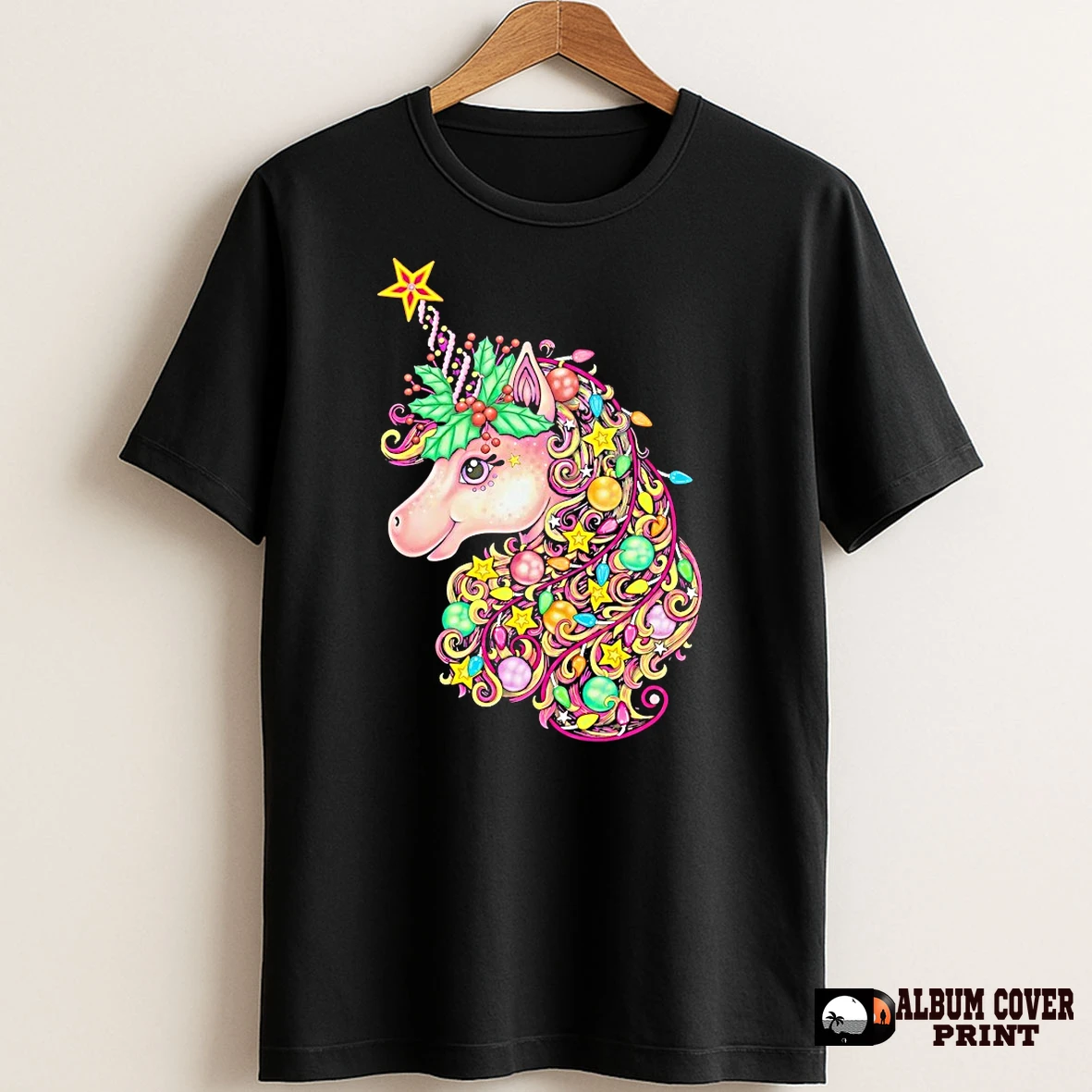 Original Colorful Lights Unicorn Christmas Magic Hair T Shirt Sweater