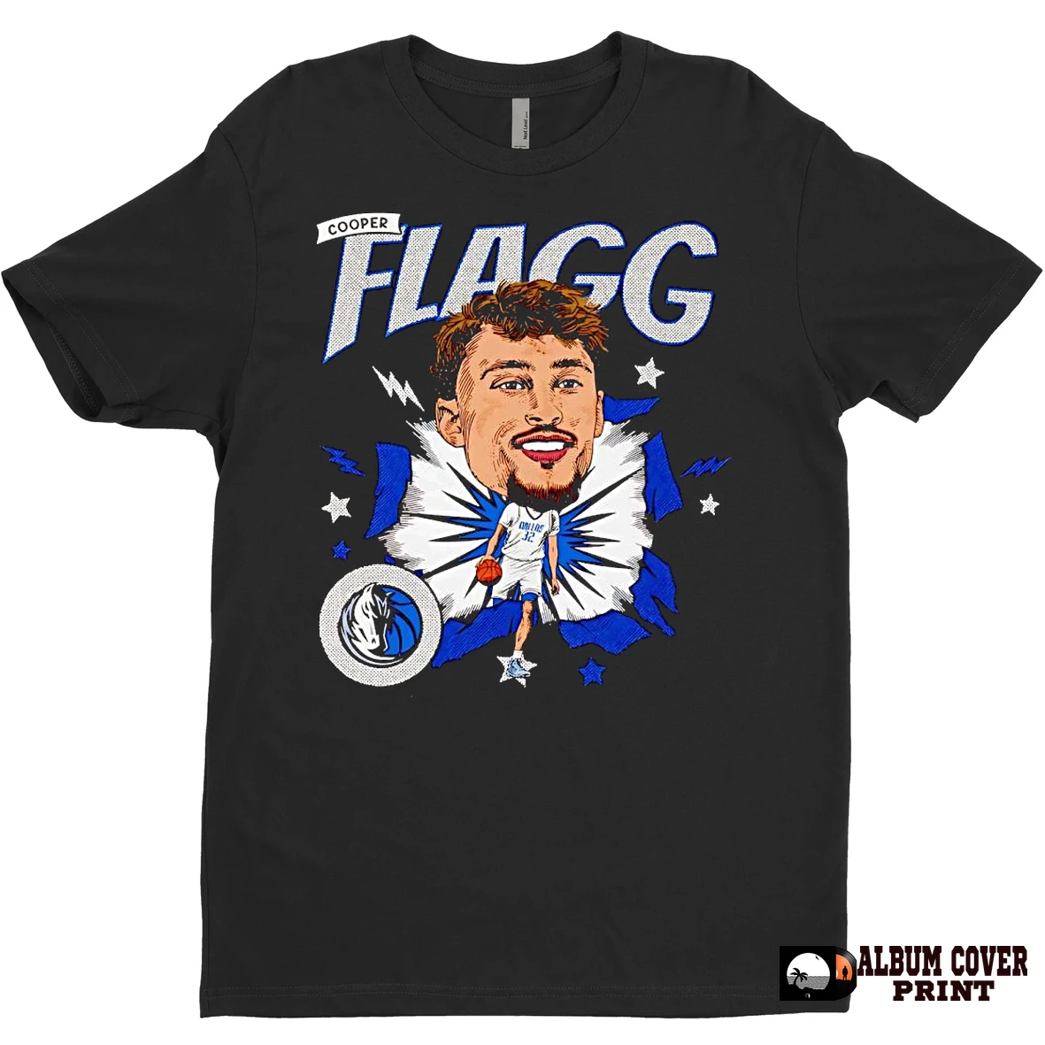 Original Cooper Flagg Big Head Caricature Mavericks T Shirt Sweater