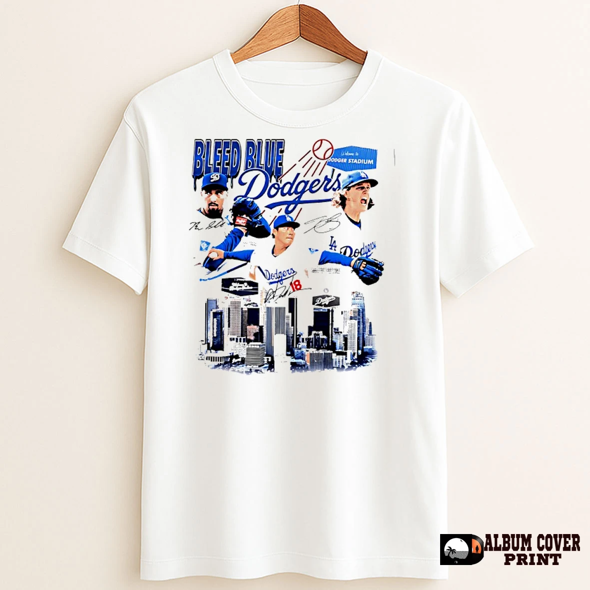 Original Dodgers Bleed Blue Los Angeles Skyline T Shirt Sweater