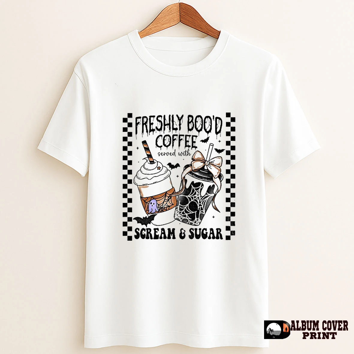 Original Freshly Bood Coffee Served With Scream And Sugar Halloween T Shirt Sweater