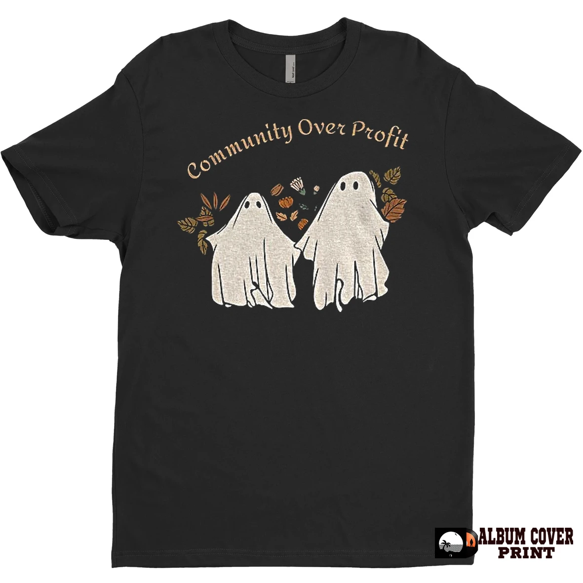 Original Ghost Floral Community Over Profit Halloween T Shirt Sweater