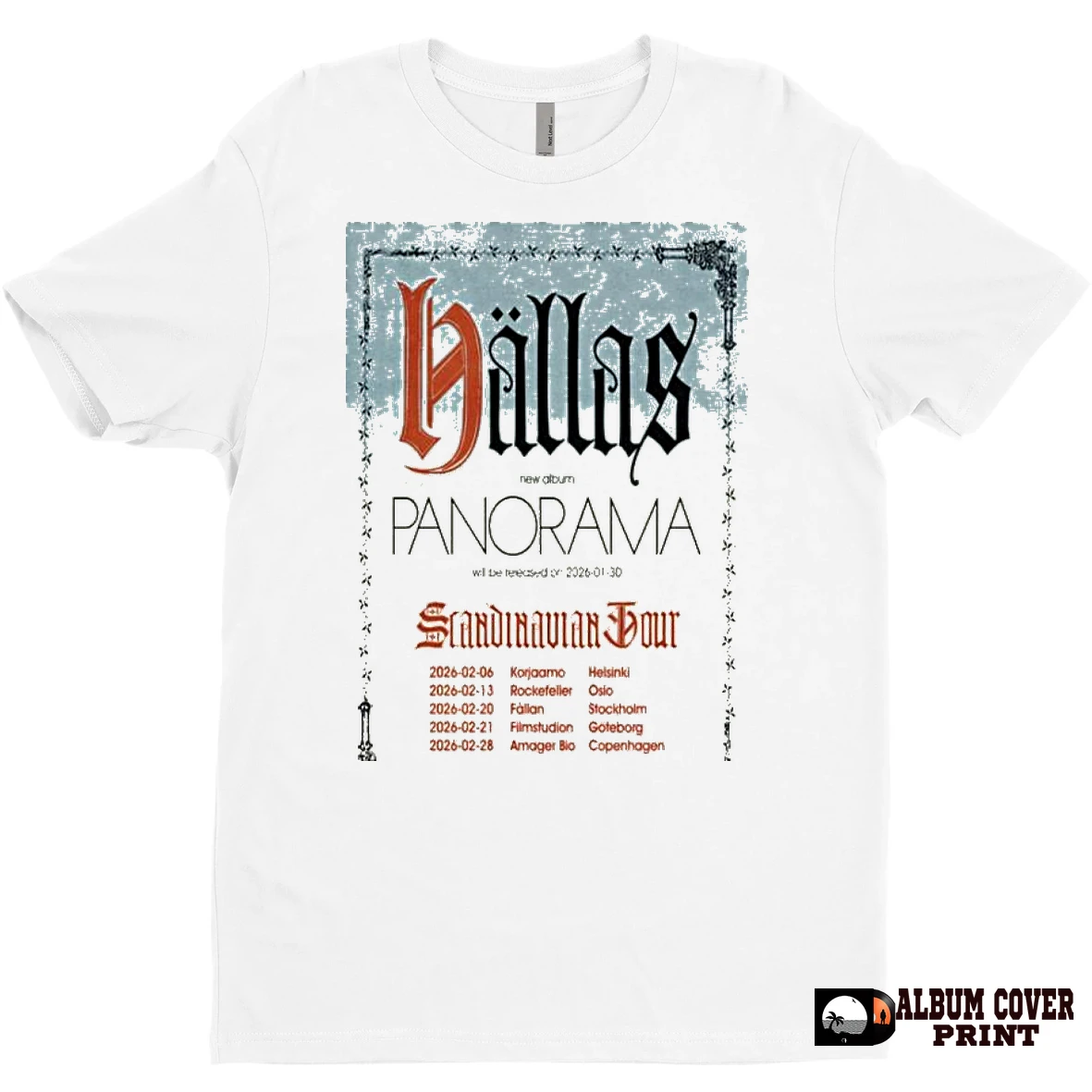 Original Hallas New Album Panorama Scandinavian Tour 2026 T Shirt Sweater