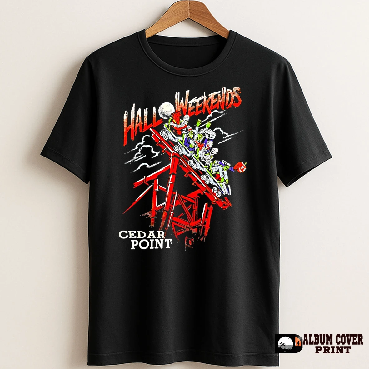 Original Halloweekends Cedar Point Sirens Coaster T Shirt Sweater