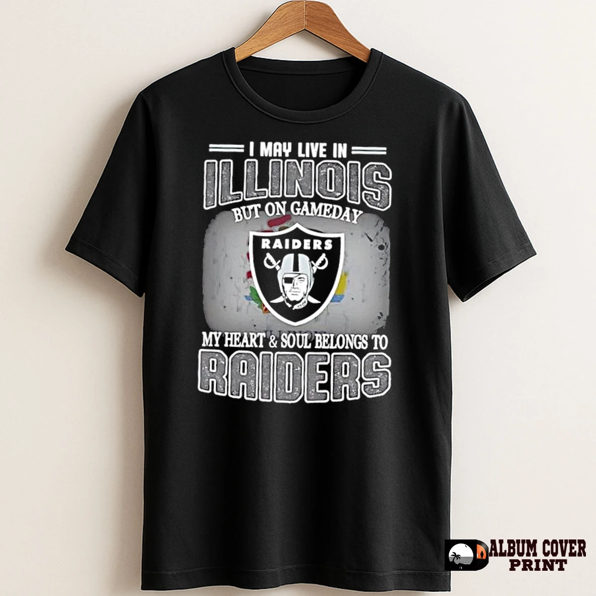 Original I May Live In Illinois But On Gameday My Heart And Soul Belongs To Raiders T Shirt Sweater